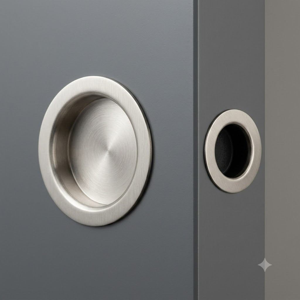 Satin Nickel Sliding Door Pull Kit 60mm