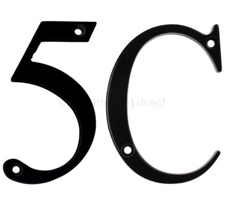 Fab and Fix Smooth Black Door Numerals 0-9 and Letters A-F 80mm