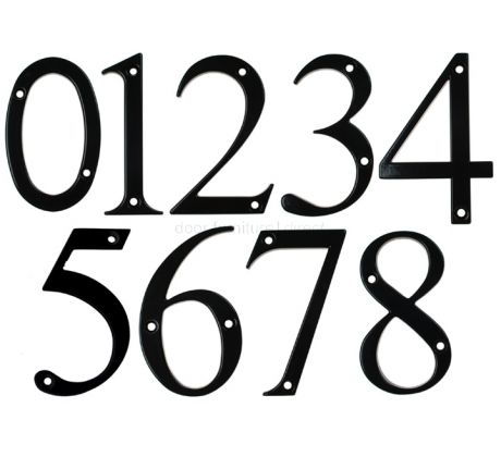 Fab and Fix Smooth Black Door Numerals 0-9 and Letters A-F 80mm