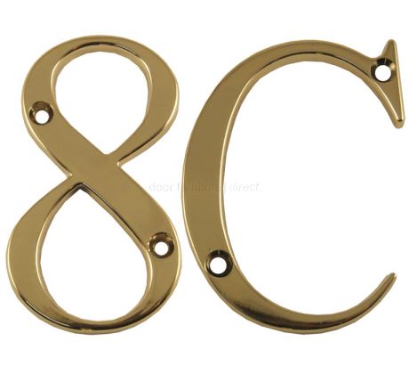 Fab and Fix Hardex Gold Door Numerals 0-9 and Letters A-F 80mm