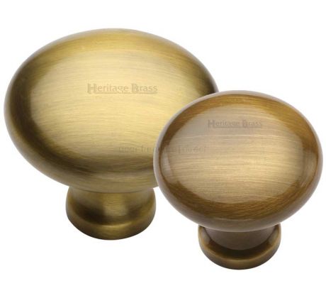 Heritage C113 Antique Brass Mushroom Cabinet Knobs