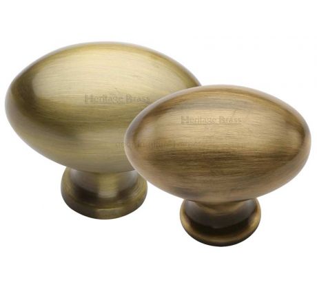 Heritage C114 Antique Brass Oval Cabinet Knobs
