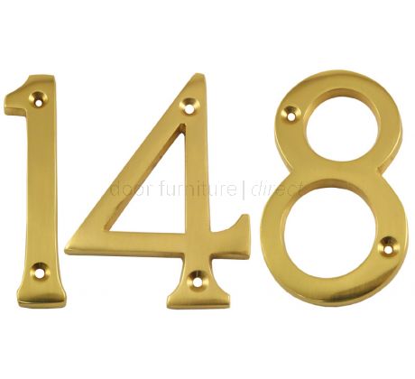 Polished Brass Screw Fixed Front Door Numbers 0-9 3in (76mm) C1560