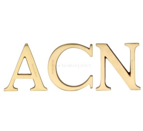 Satin Brass C1565 Concealed Fix Front Door Letters A-Z 51mm