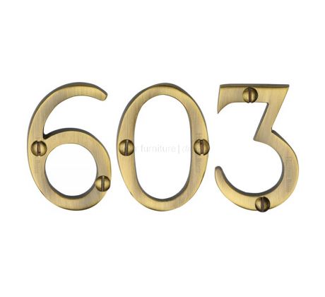 Antique Brass Screw Fix Door Numbers 0-9 51mm (2in) C1567