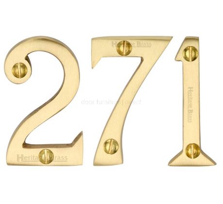 Heritage C1567 Satin Brass 51mm (2in) Door Numbers 0-9