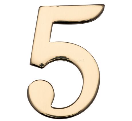 Polished Brass Self Adhesive Door Numbers 0-9 51mm C1568