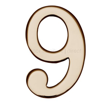 Polished Brass Self Adhesive Door Numbers 0-9 51mm C1568