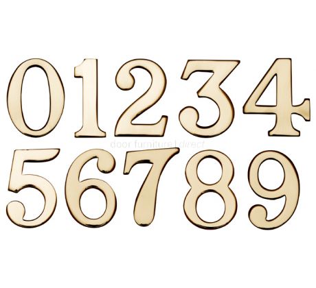 Polished Brass Self Adhesive Door Numbers 0-9 51mm C1568