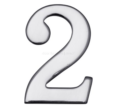 Polished Chrome Self Adhesive Door Numbers 0-9 51mm C1568
