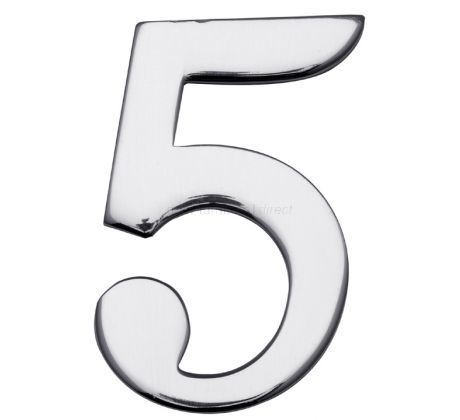 Polished Chrome Self Adhesive Door Numbers 0-9 51mm C1568