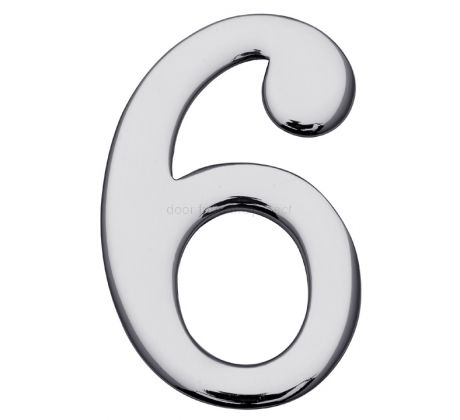Polished Chrome Self Adhesive Door Numbers 0-9 51mm C1568