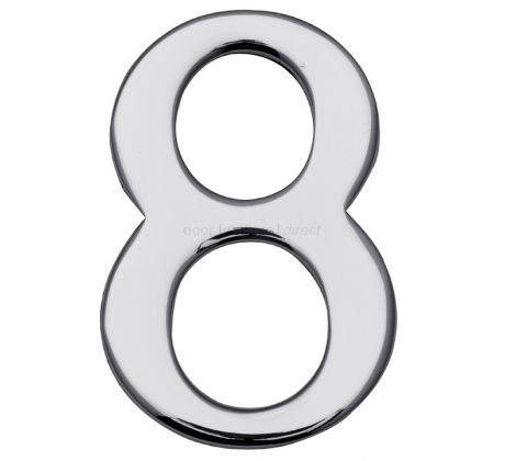 Polished Chrome Self Adhesive Door Numbers 0-9 51mm C1568