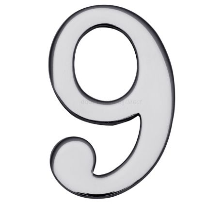 Polished Chrome Self Adhesive Door Numbers 0-9 51mm C1568