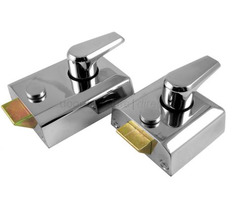 Polished Chrome Front Door Nightlatch Standard and Narrow Style