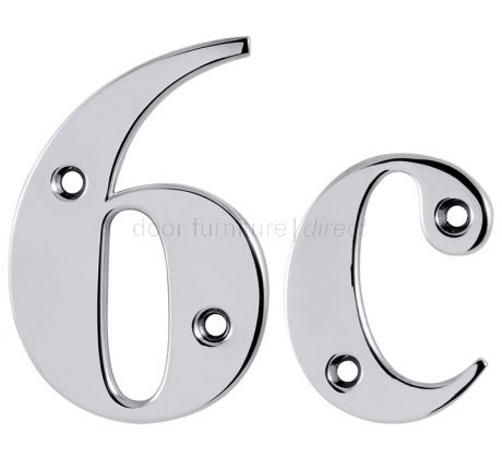 Hoppe Polished Chrome Door Numerals and Letters