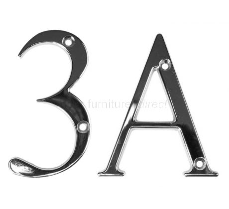 Fab and Fix Hardex Chrome Door Numerals 0-9 and Letters A-F 80mm