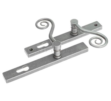 Fab and Fix Monkey Tail Hardex Pewter Door Handles 92mm Centres LH