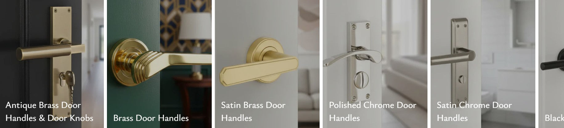 Door handle finishes and colours