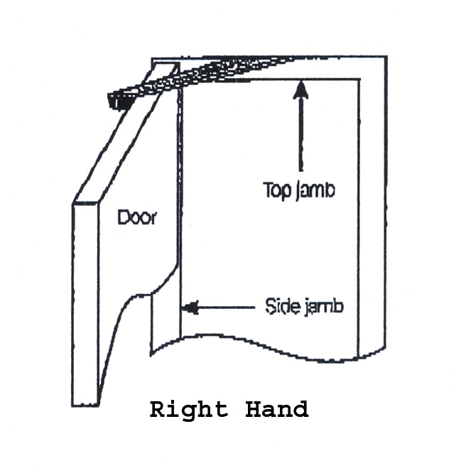 Stainless Steel Top Jamb Door Stop Right Hand