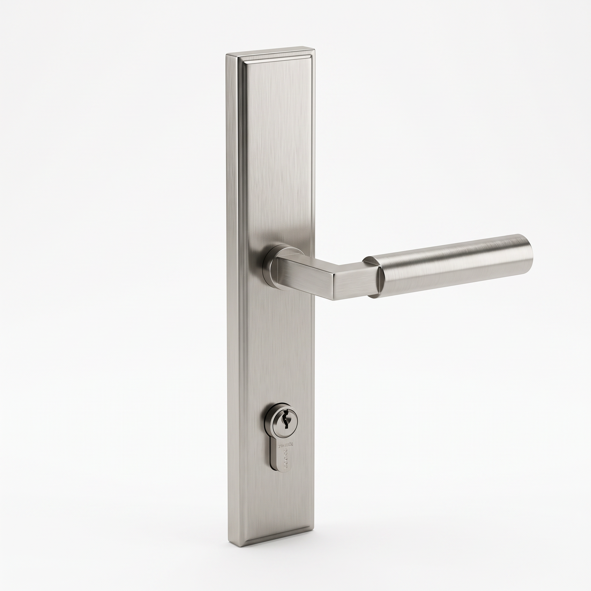 Satin Nickel Bauhaus Multipoint Door Handles Left Hand
