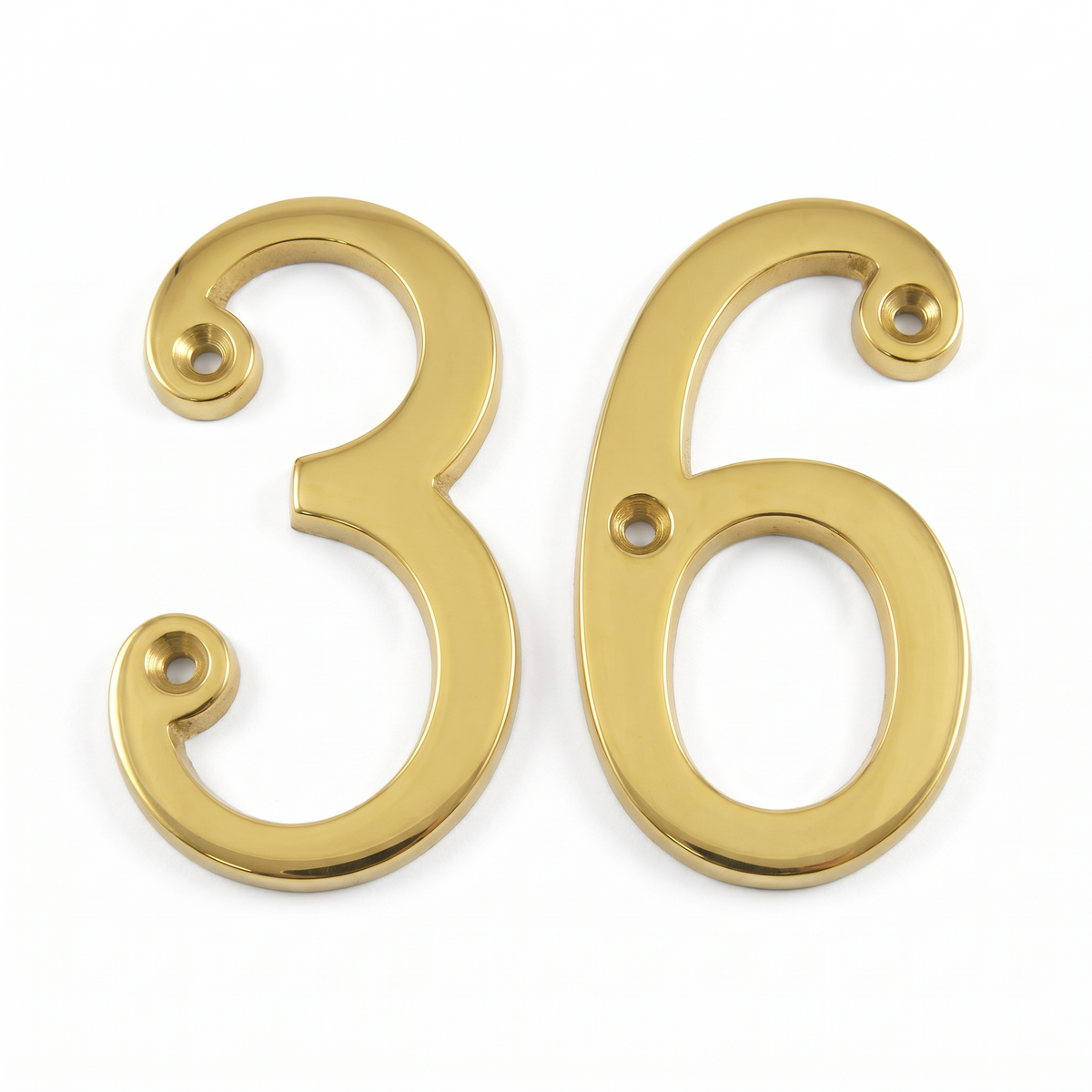 Polished Brass Screw Fixed Front Door Numbers 0-9 3in (76mm) C1560