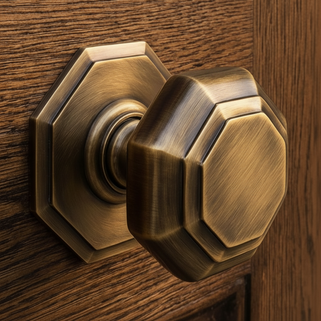 Heritage V890 Antique Brass Octagonal Centre Door Knob 3in