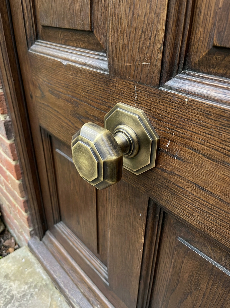 Heritage V890 Antique Brass Octagonal Centre Door Knob 3in
