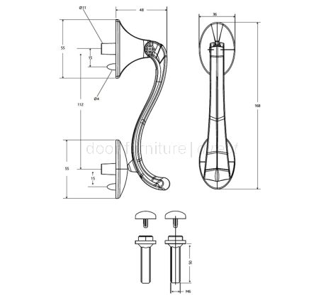 Fab and Fix White Horsetail uPVC Door Knocker
