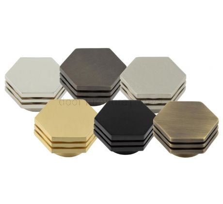 Hoxton Nile Hexagonal Stepped Cabinet Knob 40mm