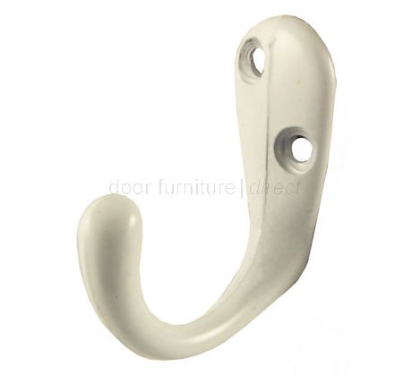 White Painted Single Robe Hook Pack of 2