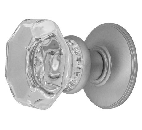 Glass Flower Octagonal Mortice Door Knobs 54mm