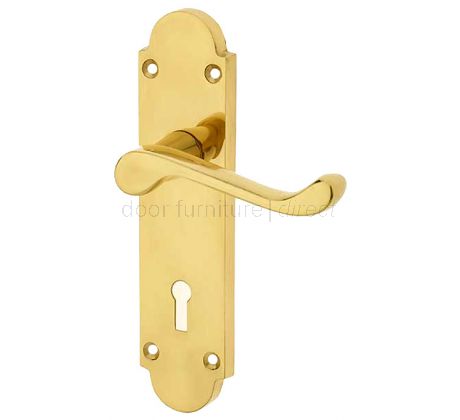 Epsom Polished Brass Lock Handles 169x40mm