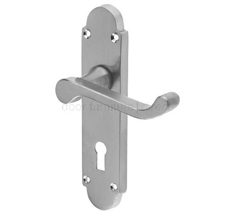 Epsom Satin Chrome Lock Handles 169x40mm