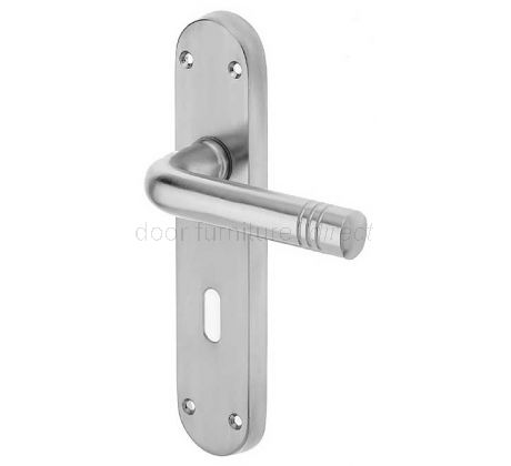Porto Satin Chrome Lock Handles 183x40mm