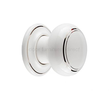 White Silverline Porcelain Door Knobs 60mm