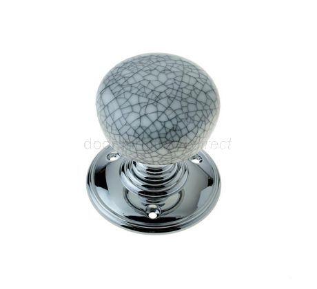 Grey Crazed Porcelain Mortice Door Knobs 60mm