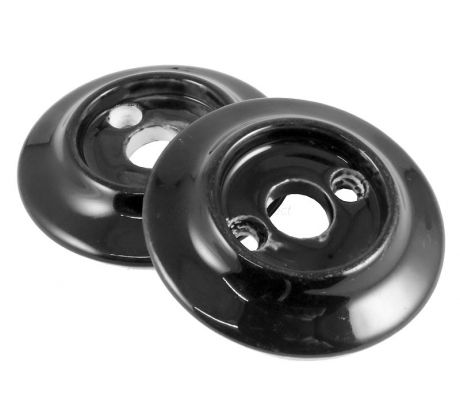 Replacement Black Roses for Porcelain Knobs In Pairs