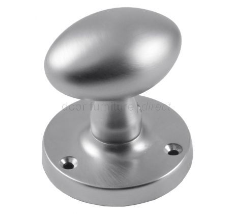 Satin Chrome Oval Mortice Door Knob Set