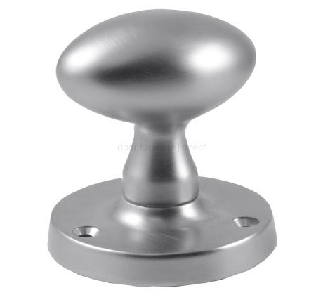 Satin Chrome Oval Mortice Door Knob Set