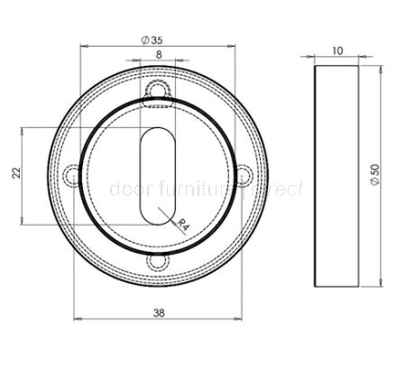 Satin Chrome Key Escutcheon 50mm
