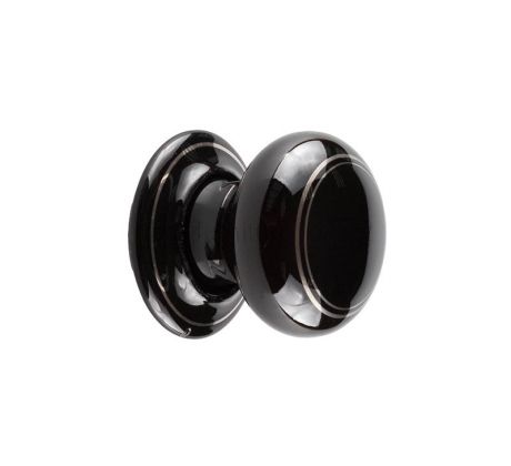 Black Silverline Porcelain Door Knobs 60mm