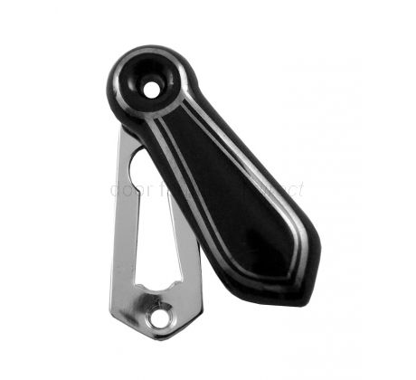 Black Silverline Porcelain Escutcheon