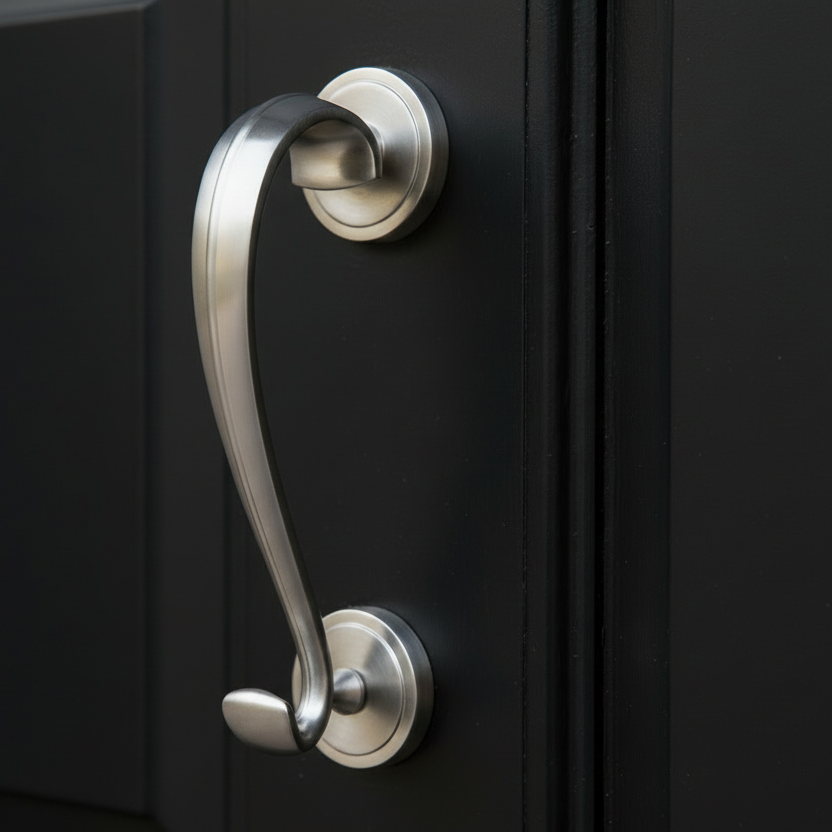 Satin Chrome Sloane Scroll Door Knocker 196mm