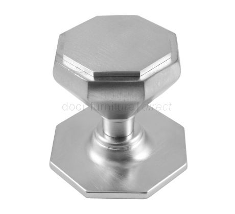 Satin Chrome Octagonal Centre Door Knob 67mm