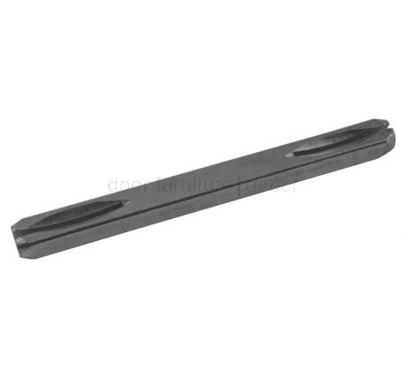One-piece 8mm slotted spindle with split ends for securing lever door handles