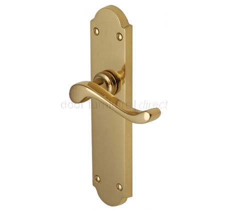 Savoy Long Scroll Lever Polished Brass Latch Door Handles