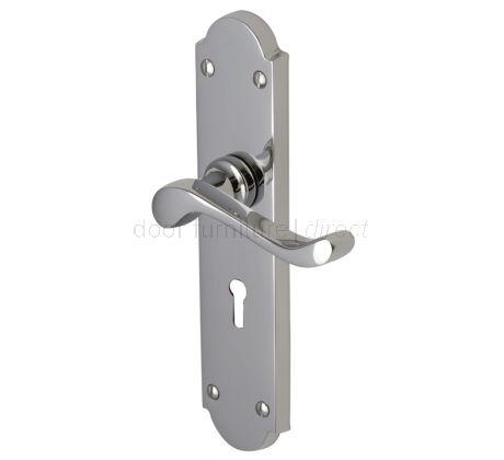 Savoy Long Scroll Lever Polished Chrome Keyhole Door Handles