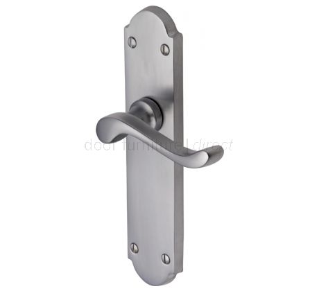 Savoy Long Scroll Lever Satin Chrome Latch Door Handles