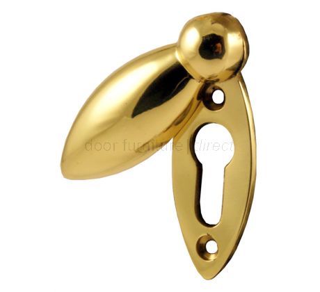 Polished Brass Plain Door Key Hole Oval Cover Plate 59x20mm